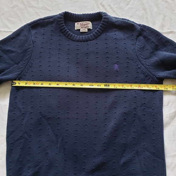 Penguin Men's Navy Blue Knit Sweater - Size Small - Picture 5 of 7